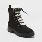 Women's Tessie Microsuede Sherpa Lace-up Fashion Boots - Universal Thread Black