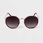 Women's Metal Round Sunglasses - A New Day Red