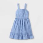 Girls' Tie-back Sleeveless Woven Dress - Cat & Jack Blue