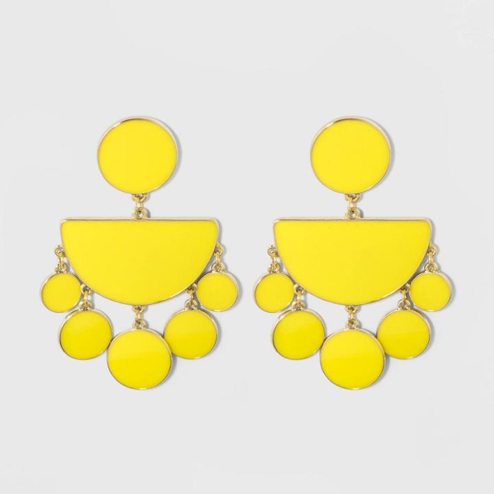 Sugarfix By Baublebar Enamel Drop Earrings - Sun Yellow, Girl's
