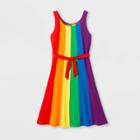 Ev Lgbt Pride Pride Gender Inclusive Adult Extended Size Knit Rainbow Midi Dress - 1x, Adult Unisex, Size: 1xl,