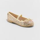 Toddler Girls' Lily Glitter Ballet Flats - Cat & Jack Gold
