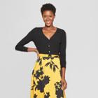 Women's Long Sleeve Cardigan Pullover T-shirt - Who What Wear Black