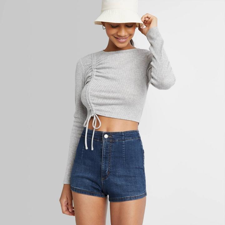 Women's Super-high Rise Jean Shorts - Wild Fable Dark Wash