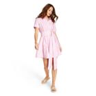 Women's Gingham Button-front Shirtdress - Lisa Marie Fernandez For Target Pink/white Xxs