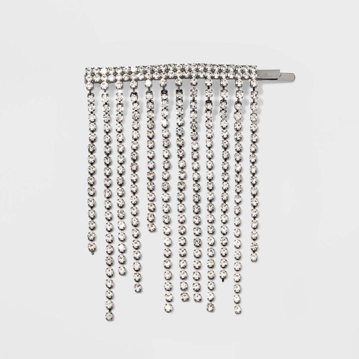 Hanging Linear Gemstone Bobby Pins - Wild Fable Black