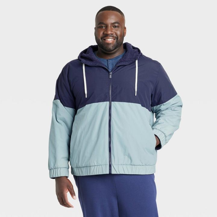 Men's Big & Tall Reversible Windbreaker Jacket - All In Motion Blue