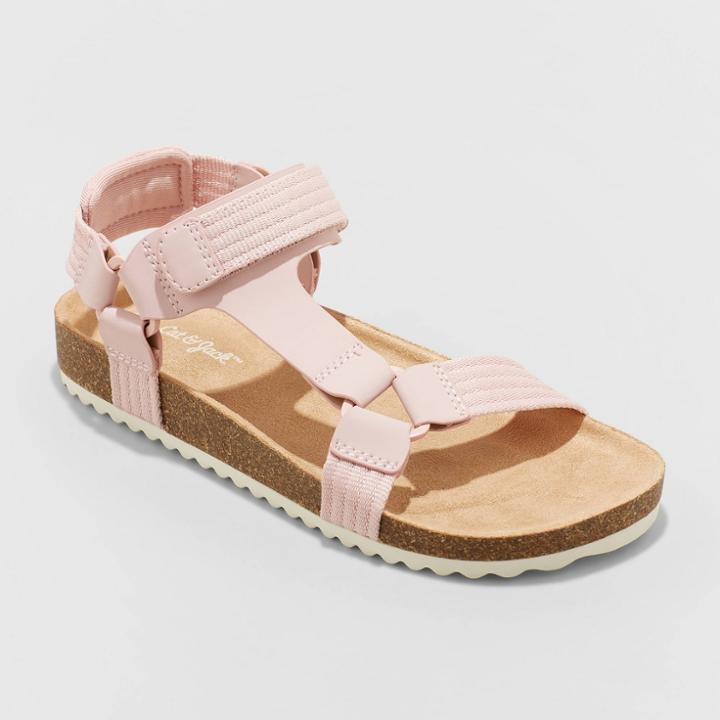 Girls' Val Footbed Sandals - Cat & Jack Blush Pink