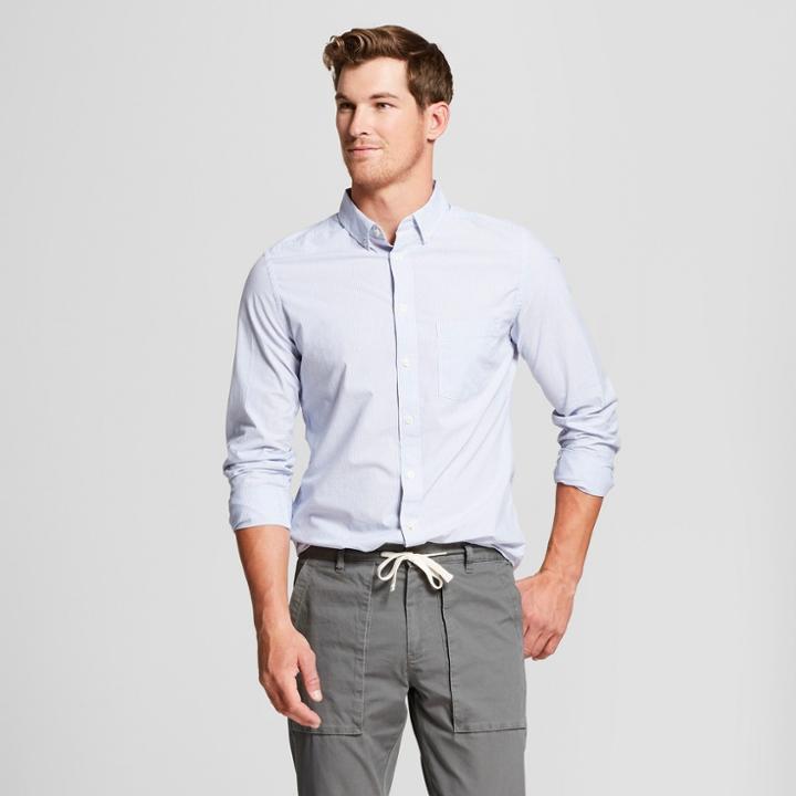 Men's Slim Fit Northrop Long Sleeve Button-down Shirt - Goodfellow & Co Amparo Blue