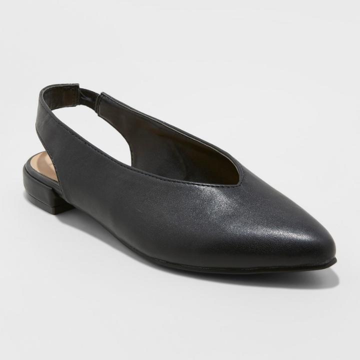 Women's Nicka Choked Up Sling Back Ballet Flats - A New Day Black