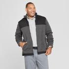 Men's Big & Tall Long Sleeve Sweater Fleece Zip-up - Goodfellow & Co Charcoal (grey)