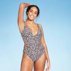 Women's Braided Side Monokini Top - Shade & Shore Animal Print S, Women's, Size: