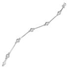 Target Women's Cubic Zirconia Silver Plated Link Bracelet - White And Silver, Clear/silver