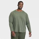 Men's Big & Tall Merino Wool Long Sleeve Athletic Top - All In Motion Heathered Olive Green