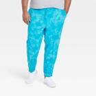 Men's Big French Terry Athletic Pants - All In Motion Aqua Blue