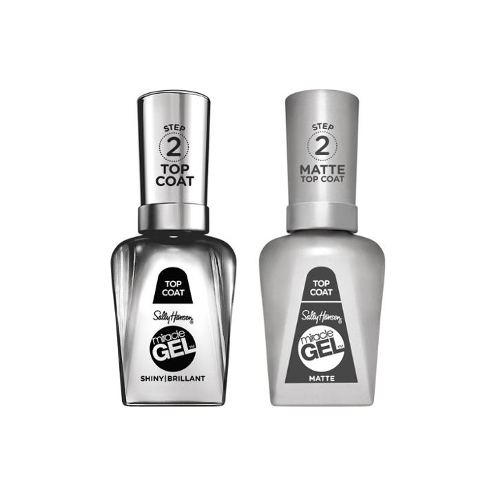 Sally Hansen Miracle Gel Shiny Top Coat And Matte Top Coat
