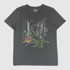 Boys' Adaptive Dinosaur Graphic T-shirt - Cat & Jack Charcoal Gray