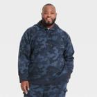 Men's Big & Tall Camo Print Cotton Fleece Pullover Hoodie - All In Motion Navy 2xl, Green Blue