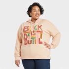 Well Worn Black History Month Women's Plus 'black Is Beautiful' Hooded Sweatshirt - Beige