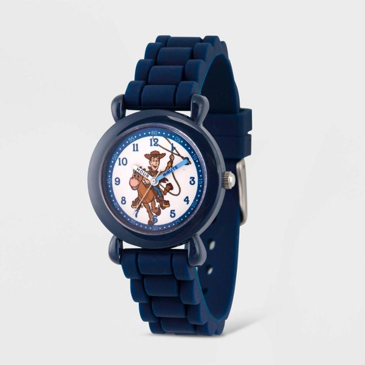 Kids' Disney Toy Story 4 Woody Plastic Time Teacher Watch - Blue