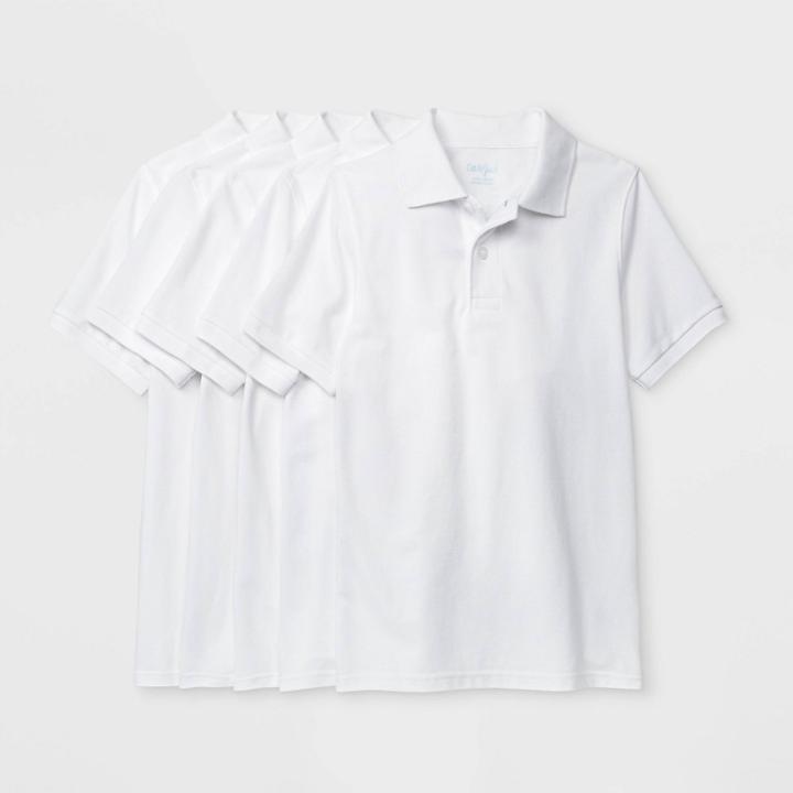 Petiteboys' 5pk Short Sleeve Uniform Polo Shirt - Cat & Jack White