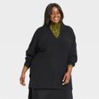 Women's Plus Size V-neck Tunic Pullover Sweater - Ava & Viv Black X