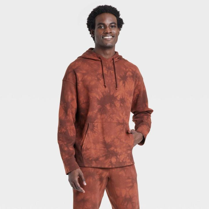 Men's French Terry Hooded Sweatshirt - All In Motion Brown