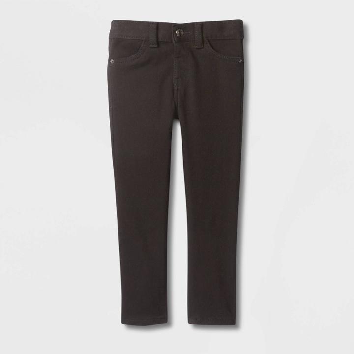 Toddler Girls' Mid-rise Denim Jeggings - Cat & Jack Black