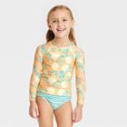 Toddler Girls' 2pc Lemon Rash Guard Set - Cat & Jack Orange