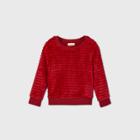Toddler Girls' Solid Sherpa Rib Pullover - Cat & Jack Red