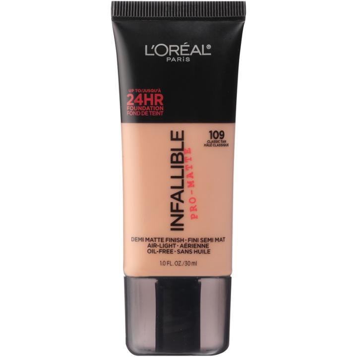 L'oreal Paris Infallible Pro-matte Foundation 109 Classic Tan 1 Fl Oz, Classic Tan