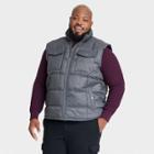 Men's Big & Tall Midweight Solid Herringbone Puffer Jacket - Goodfellow & Co Gray