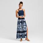 Women's Strappy Crochet Top Tie Dye Maxi Dress - Xhilaration Navy