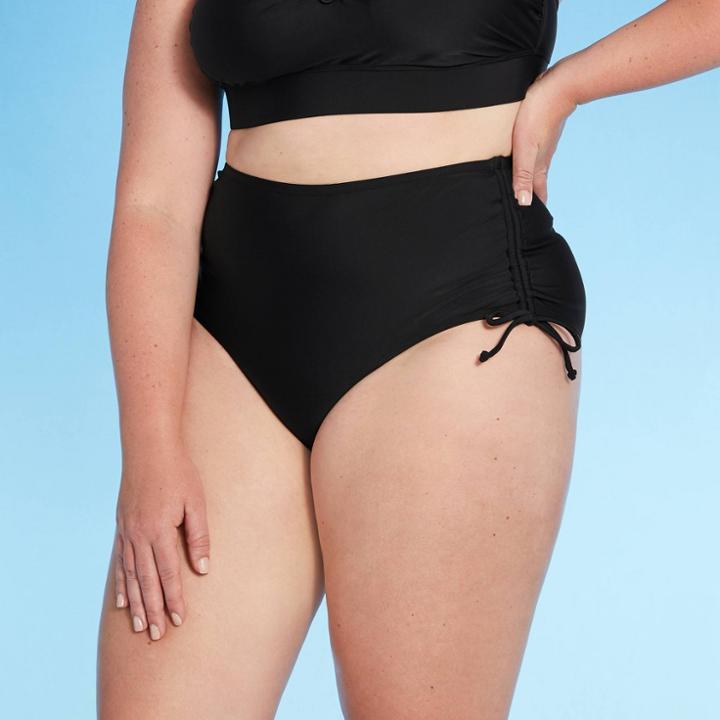 Kona Sol Women's Plus Size High Waist Side-cinch Bikini Bottom - Kona