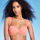 Women's Light Lift Shoulder Cap Straps Bikini Top - Shade & Shore Coral Pink