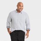 Men's Tall Standard Fit Long Sleeve Plaid Button-down Shirt - Goodfellow & Co Gray