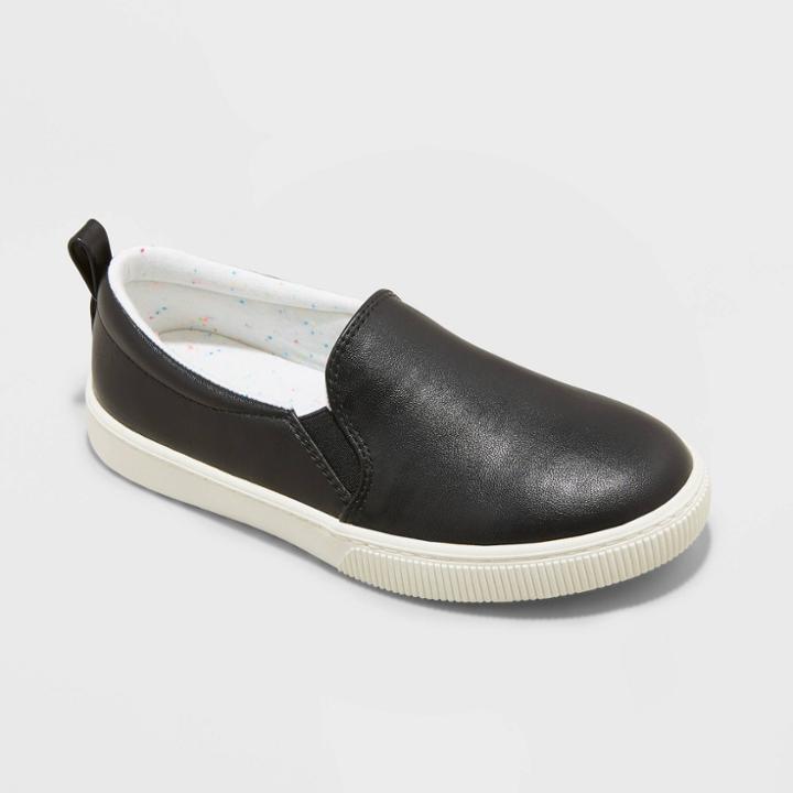 Girls' Nya Slip-on Apparel Sneakers - Cat & Jack Black
