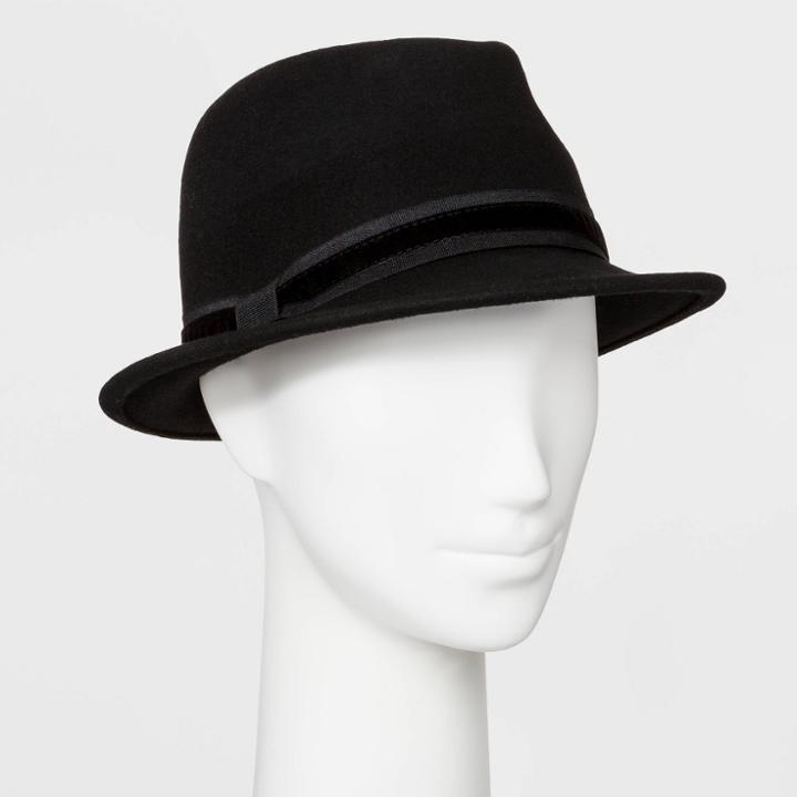 Women's Felt Porkpie Fedora - A New Day Black,