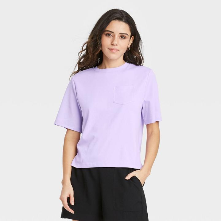 Women's Short Sleeve T-shirt - A New Day Purple
