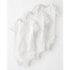 Baby 3pk Short Sleeve Bodysuit - Little Planet By Carter's White