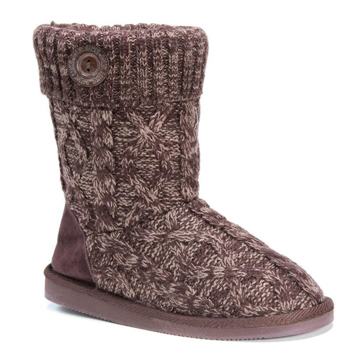 Women's Muk Luks Janet Bootie Slippers - Brown