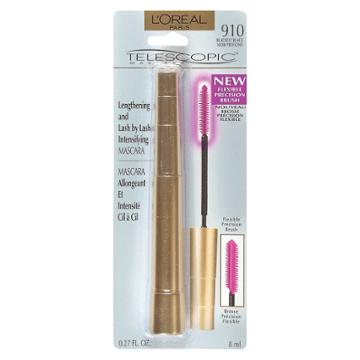 L'oreal Paris Telescopic Mascara 910 Blackest Black .27 Fl Oz, Blackest Black