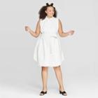 Women's Plus Size Sleeveless Collared Midi A Line Shirtdress - Who What Wear White X, Green