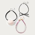 Girls' 3pk Glitter, Faux Fur & Studded Choker Set - Cat & Jack One Size,
