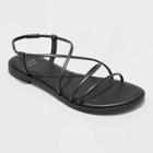 Women's Sierra Wide Width Strappy Sandals - A New Day Black