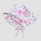 Green Sprouts Baby Girls' Floral Floppy Swim Hat - White