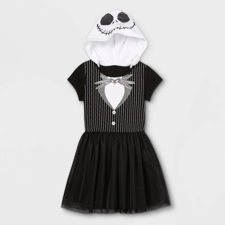 Girls' The Nightmare Before Christmas Jack Skellington Cosplay A-line Dress - Black