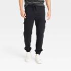 Men's Ultra Soft Fleece Tapered Cargo Pants - Goodfellow & Co Black