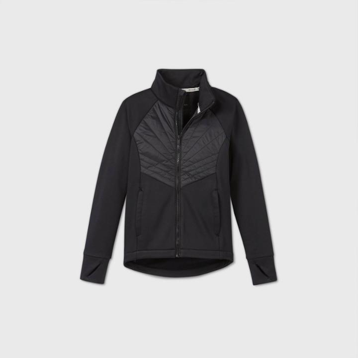 Girls' Hybrid Puffer Jacket - All In Motion Black
