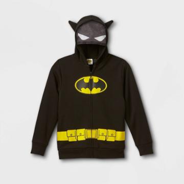 Warner Bros. Boys' Batman Hooded Zip-up Sweatshirt - Black